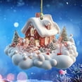 thumbnail image 6 of Honeeladyy Christmas House Ornaments Xmas Tree House Acrylic Hanging Ornament Village Hanging Decoration Exquisite Christmas Houses Decorations for Wedding, Birthday, Carnival, 6 of 6