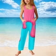 thumbnail image 5 of BOOMNY Girls Jumpsuits Ice Cream Graphic Sleeveless Spaghetti Strap Romper for Kids Soft Jumpsuit With Pockets, 5 of 6