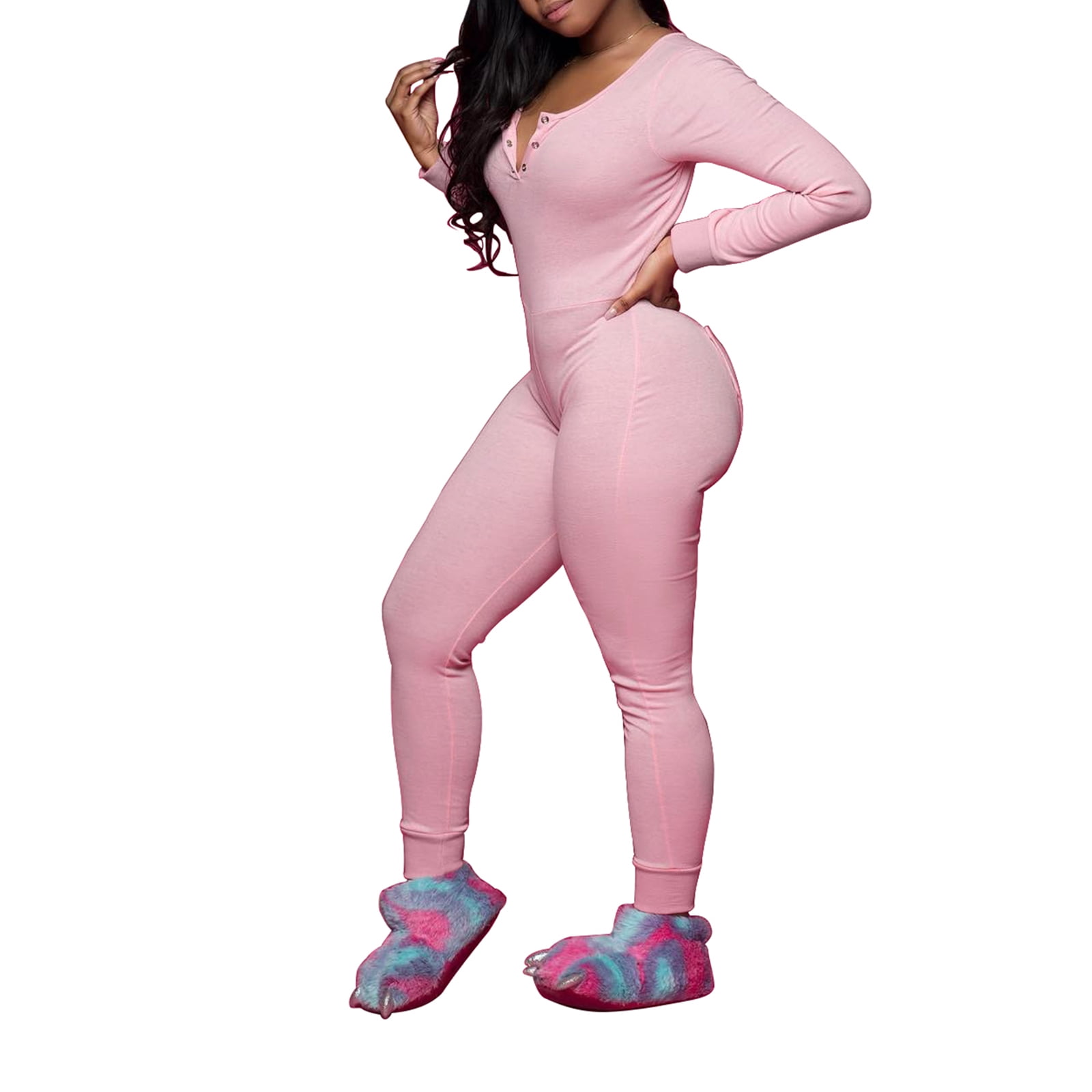 EYIIYE Women s Sexy High Waist Jumpsuit Casual Tight Contrast Color Strip Romper Long Sleeve Long Pants Clothing