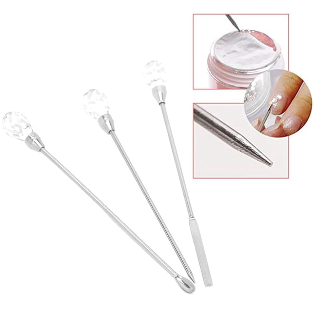 Varilla De Agitación De Arte De Uñas Profesional De 3pcs, Cuchara, Set De Acero Inoxidable De Aguja Herramientas De Bricolaje, Portátiles Livianos, Adecuados Para Mezclar Y