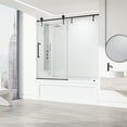 thumbnail image 4 of VIGO Hamilton 56 in. to 60 in. W Aerodynamic Frameless Sliding Tub Door in Matte Black with Clear Glass, 4 of 9