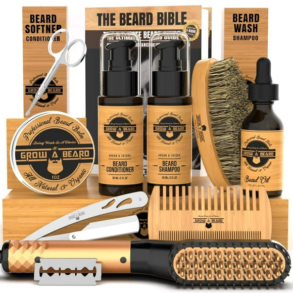 Kit de alisador de barba GROW ALPHA BEARD para hombre