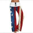 thumbnail image 2 of 4th of July Pants for Women American Flag Pants Red White and Blue Star Stripe Pajamas Pant Drawstring High Waisted Holiday Comfy Trousers, 2 of 7