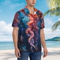 thumbnail image 3 of Susaid Colorful Jellyfish Abstract Print Hawaiian Shirts for Men Women,Hawaiian Summer Short-Sleeve Casual Relaxed-Fit Button-Down,Medium, 3 of 7