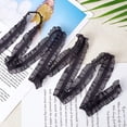 thumbnail image 4 of 1Card 11Yard 10m Black Fabric Lace Trim Stretch Elastic Double Ruffle Lace Ribbon 1 inches 28mm Wide for SewingDress Decoration and Gift Wrapping, 4 of 7
