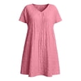 thumbnail image 4 of Puliio Mini Dresses for Women Summer Short Sleeve V Neck Textured Loose Casual Daily Wear Dress, 4 of 5
