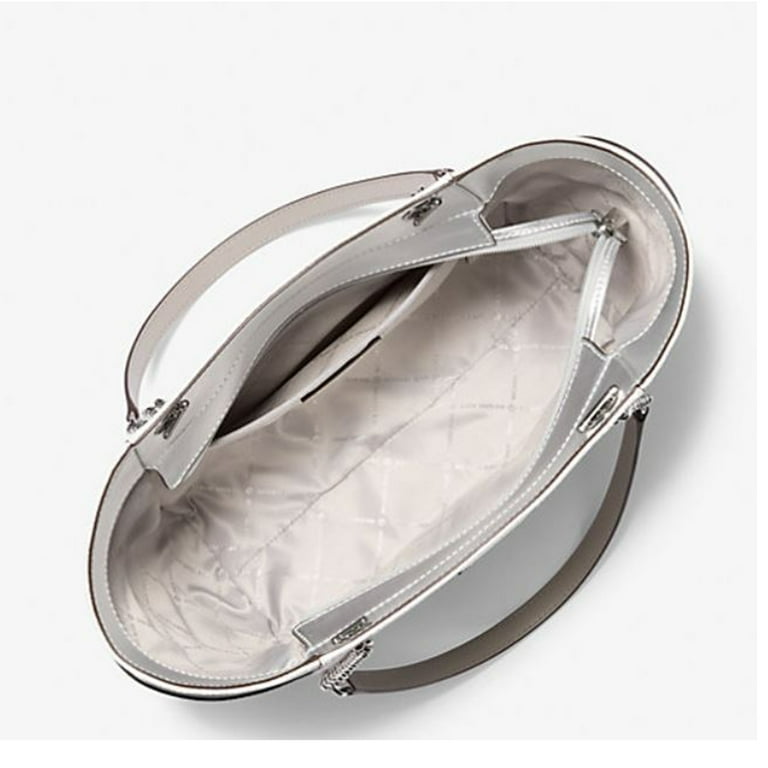 Michael Michael Kors NWT Silver White Leather Size Large Michael Kors | Bags | Nwt 498 Michael Kors Large Tote Bag  main image 4