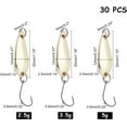 thumbnail image 2 of 30pcs 3Sizes Teardrop Stainless Steel Fishing Gear Fishing Lures Hooks Sinking Metal Spoons Micro Jigging Bait with Treble Hook for Trout Pike Bass Walleye Fishing Supplies, 2 of 8