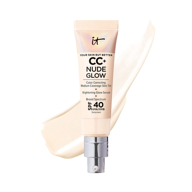 Foundation IT Cosmetics CC+ Nude Glow, SPF 40, 30 ml, color marfil claro