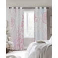 thumbnail image 3 of Ocean Coral Blackout Curtains for Bedroom Living Room, Pink Shell Seahorse Starfish Abstract Texture 63 In Long Thermal Insulated Room Darkening Drapes Grommet Window Treatments, 42 x 63 In, 3 of 9