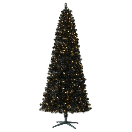 Treetopia 6ft Pre-Lit Black Artificial Christmas Tree with 300 LED Clear Lights
