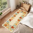 thumbnail image 4 of Garvee 2'x6' Area Rugs Washable Foldable Print Runner Rug, Non-Slip Low Pile Rug Distressed Indoor Floral Rugs for Hallway, Laundry Room Rug, Farmhouse Kitchen Mat, Yellow, 4 of 8