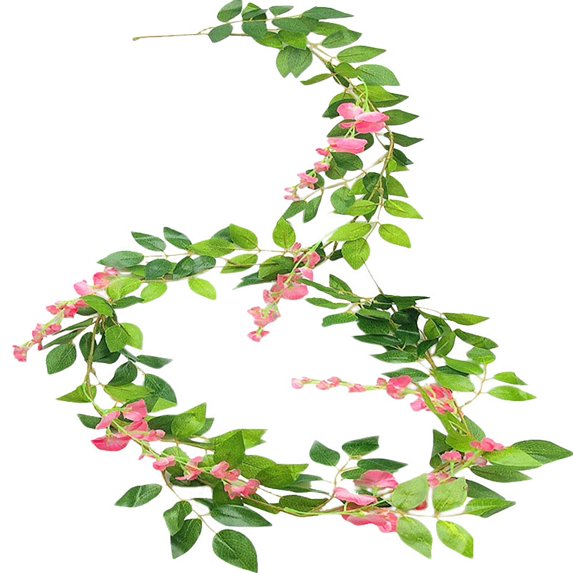 ZenCart 200CM Artificial Wisteria Flower Garland Realistic Home Wedding Garden Indoor Outdoor Wall Hanging Faux Climbing Floral Greenery Drooping Ivy Decoration