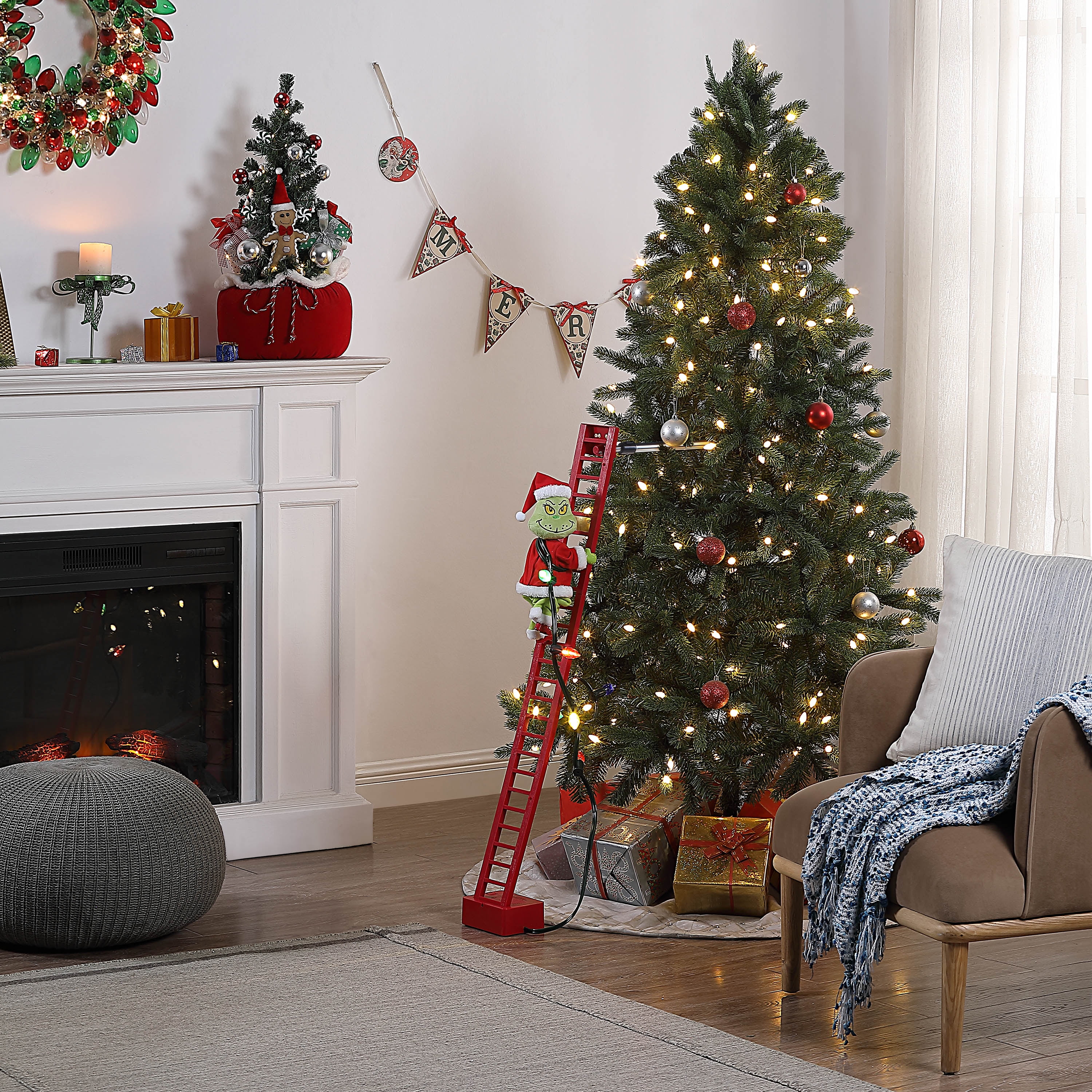 グリンチ クリスマスデコレーション 3フィート Amazon.com: 3-Foot Whimsical Green Christmas Tree, Reclaimed Wood