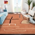 thumbnail image 3 of Teppich Homes Cozy Peach Wool Area Rug 5x7 - Geometric Pattern Tufted Carpet for Hallway And Living Room, 3 of 6