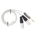 thumbnail image 2 of Cable Adaptador Mono 6.35mm a Dual XLR para para , Convertidor Macho a Macho para Micrófono, Blanco, 150cm Baoblaze cable de audio balanceado, 2 of 6