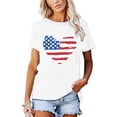 thumbnail image 2 of XCHQRTI Women's Merica Shirt American Flag Tee Short Sleeve 4th of July Patriotic Shirts, 2 of 7