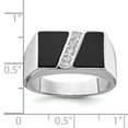 thumbnail image 3 of Auriga Fine Jewelry 925 Sterling Silver Cubic Zirconia and Onyx Men's Ring Size 9, 3 of 6