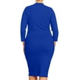 thumbnail image 3 of Women's Plus Size Mock Neck Mini Dress Lightweight 3/4 Sleeve Bodycon Fit, 3 of 5