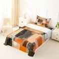 thumbnail image 5 of Homewish Vintage Oil Painting Twin Sheets,Retro Geometric Art Bedding,Orange,3-Piece,1 Fitted Sheet and 1 Pillowcase, 5 of 6