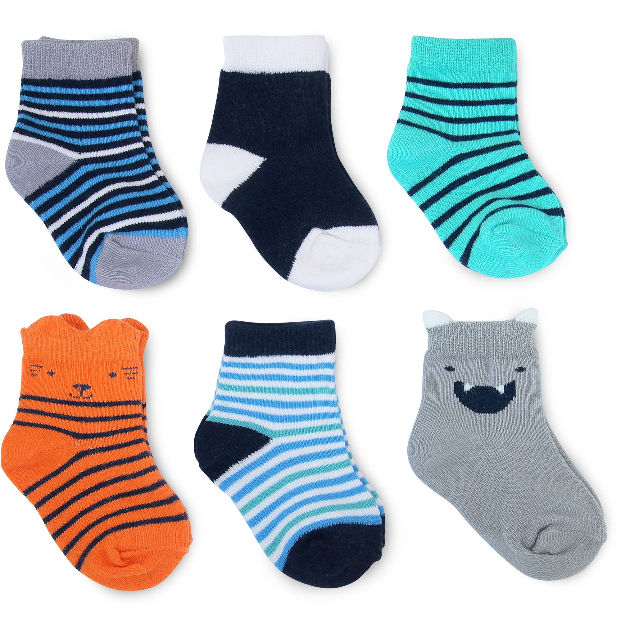 Infant Baby Boy 6 Pack Puppet Crew Socks, 6-12M - Walmart.com