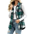 thumbnail image 6 of Mifsaly Women Vest Plaid Jackets Sleeveless Zip Up Flannel Jackets Collared Classic Lightweight Trendy Street Fall Clothing with Pockets, 6 of 7