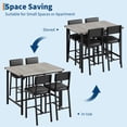 thumbnail image 4 of GloryStar Dining Table Set for 4 w/Counter Height Table & 4 Upholstered Bar Stools, 5-Piece Kitchen Table Set with Footrest & Corner Protector, for Kitchen Room, Apartment, 4 of 8