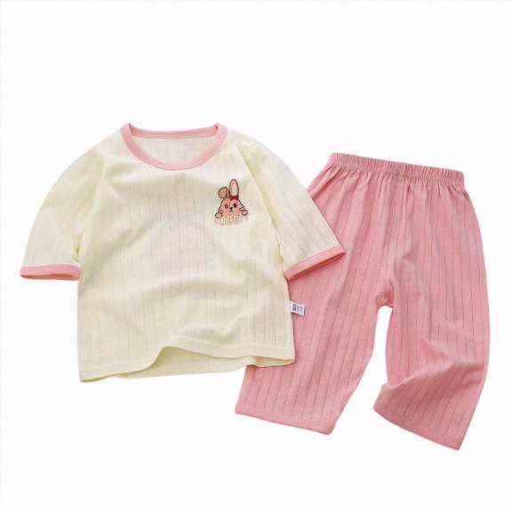JUMEYU Girl Pajamas Set Baby Boys Girls Pajama Set Kids Toddler Snug Fit Sleepwear pjs for Daily Life Style 4T 5T (Light Pink,4-5 Years)