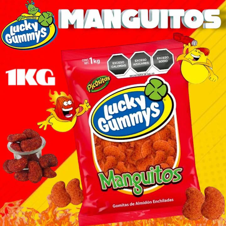 Lucky Gummys Manguitos con Chile 1kg - 2.2lbs