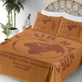 thumbnail image 3 of Ambesonne Emoji Fitted & Top Sheet Set with Shams, Dreamy Earth with Funny Faces, Burnt Orange Dark Rust, 3 of 5