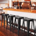 thumbnail image 3 of MoNiBloom 2 Pcs 30" Stackable Metal Bar Stools, Square Counter Seat, Metal Kitchen Counter Dining Chairs, Black, 3 of 11