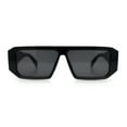 thumbnail image 4 of Womens Mod Flat Top Square Rectangle Beveled Diamond Cut Arm Plastic Sunglasses All Black, 4 of 7