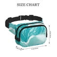 thumbnail image 4 of Fotbe Teal Turquoise 1 Cangurera Cuadrada con Estampado de Doble Capa, Bolsa de Cintura Ajustable Mini para Hombres y Mujeres, 4 of 9