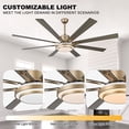 thumbnail image 5 of Chords Attic 72" 8-Blade Reversible Ceiling Fan with LED lights and Remote Control, 6-Speed, Timer Setting Quiet DC Motor, 5 of 11