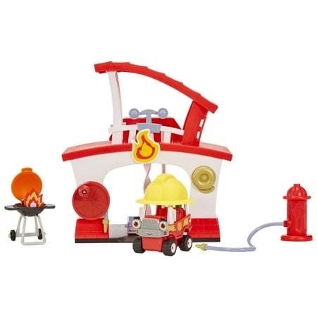 Little Tikes Lets Go Cozy Coupe Fire Station Playset with Fire Truck Mini Push and Play Vehicle for Tabletop or Floor Push Play Car Fun for Toddlers