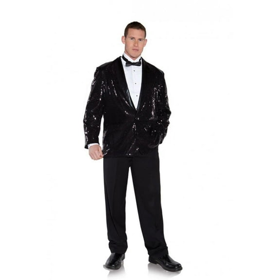 Underwraps Black Shimmer Sequin Adult Costume Jacket XX-Large Male