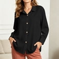 thumbnail image 7 of cocolona Heart-Shaped Button Down Blouses for Women Solid Color Long Sleeve Lapel Shirts Trendy Casual Blouses, 7 of 7