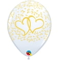 thumbnail image 2 of Qualatex Entwined Hearts and Leaves 11" Latex Balloons, White Gold, 6 CT, 2 of 2
