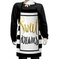thumbnail image 1 of Saying Kids Apron, Vintage Hand Drawn Lettering Design with Monochrome Stripes Background, Boys Girls Apron Bib with Adjustable Ties for Cooking Baking Painting, Yellow Black White, by Ambesonne, 1 of 2