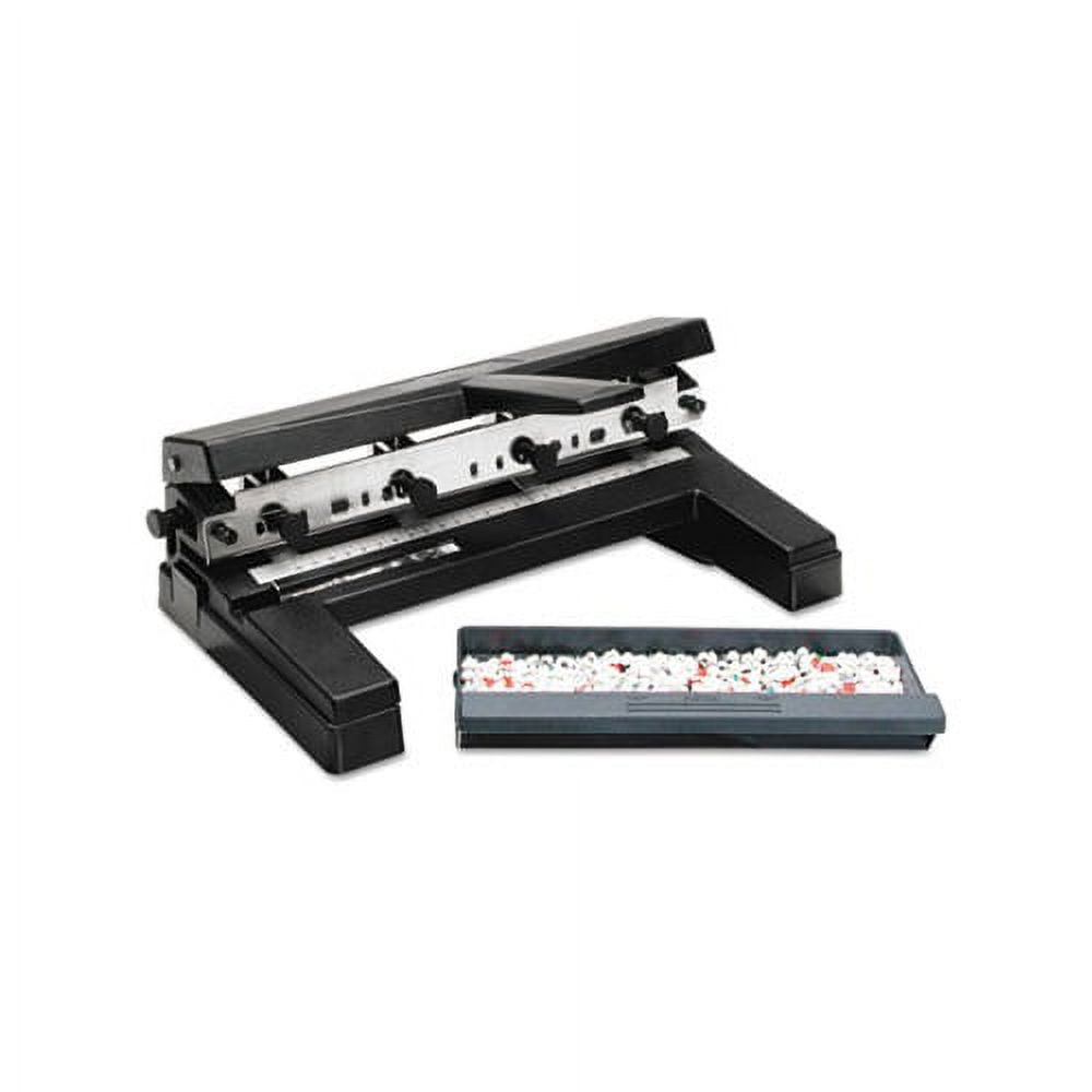40-Sheet Two-to-Four-Hole Adjustable Punch 9/32" Holes, Black