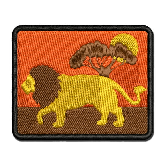 Lion Solid Applique Multi-Color Embroidered Iron-On Patch - 2.5 Inch Small