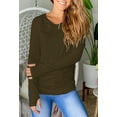 thumbnail image 3 of Sherrylily Women Thumb Hole Long Sleeve T-Shirt Crew Neck Shirts Casual Ruched Tee Tops S-XL, 3 of 4