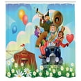 thumbnail image 3 of Ambesonne Colorful Shower Curtain, Vintage Car Circus, 69"Wx84"L, Multicolor, 3 of 3