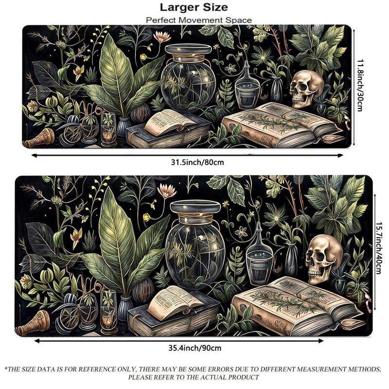 HELLOYOUNG Gaming Mouse Pad, Large Mouse Pad with Dark Academia Style Pattern, Non-Slip Rubber Base, Desk Pad for Gaming and Office Use, Computer Mouse Mat
