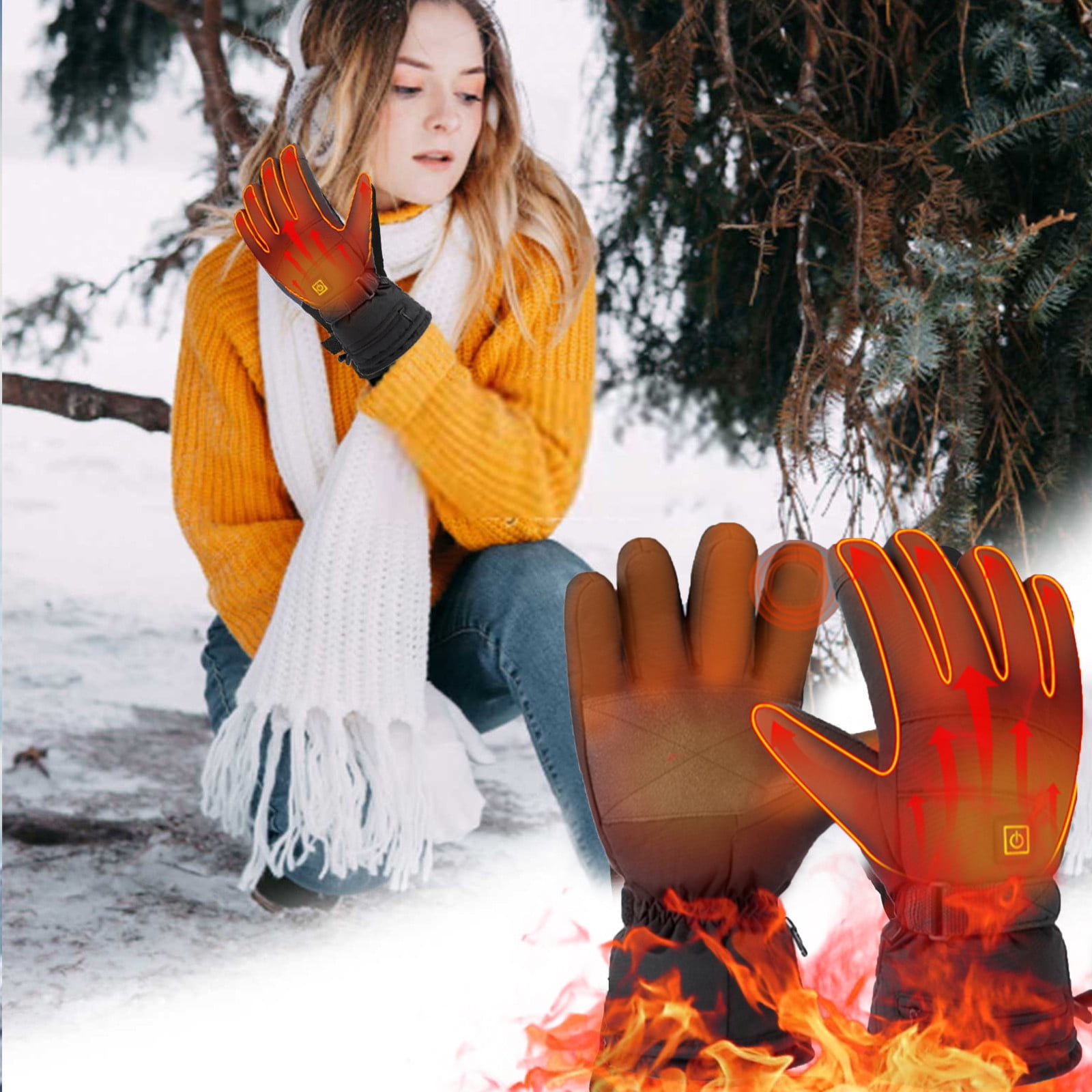 breaise Heated Gloves 3 Temperature Settings Electric Heat Gloves for Men Women for Sports Outdoor Skiing Climbing Hiking Winter Handwarmer