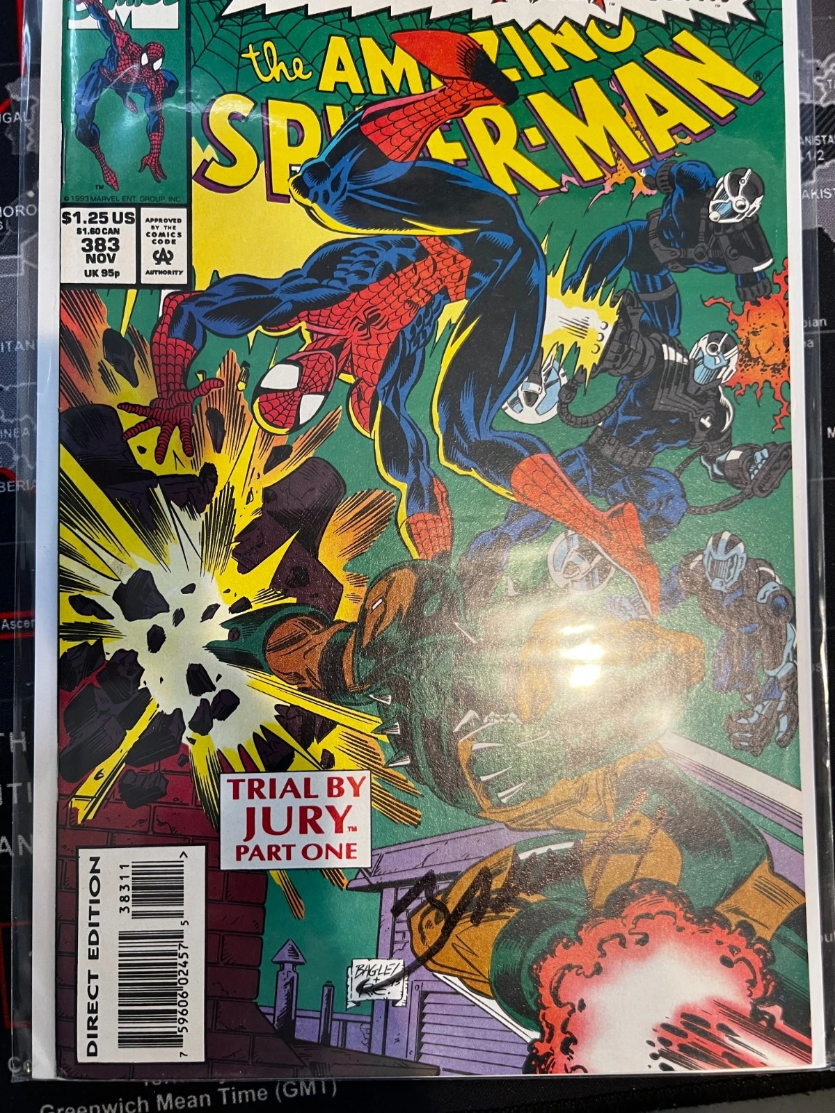 Amazing Spider-Man #383 Signed by Mark Bagley VERY FINE
