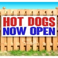 thumbnail image 1 of Hot Dogs Now Open 13 oz Vinyl Banner With Metal Grommets, 1 of 4
