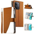 thumbnail image 1 of Funda cartera GANGXUN para Xiaomi Redmi 15C , cuero PU con tarjetero, cremallera, correa de mano, soporte y protección 752°, 1 of 6