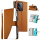 thumbnail image 1 of Funda cartera GANGXUN para Xiaomi Redmi 15C , cuero PU con tarjetero, cremallera, correa de mano, soporte y protección 752°, 1 of 6