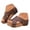 Brown, variant on Wedge Sandals Platform Slides for Women Cork Heeled Comfortable Walking Sandal Open Toe Slip on Mules for Summer Vacation Beach Casual Brown Size 7